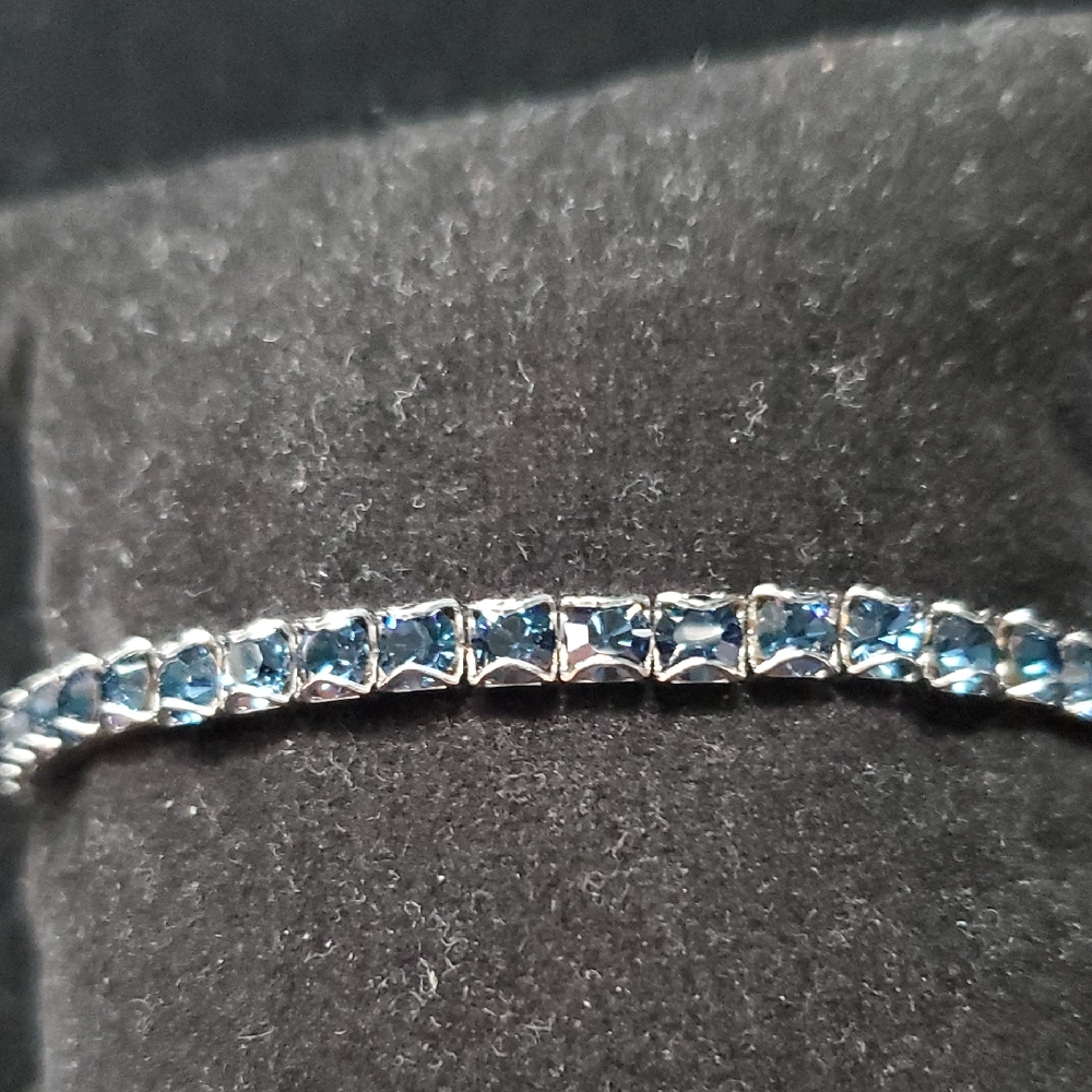Touchstone Crystal Blue Crystal Line Bracelet